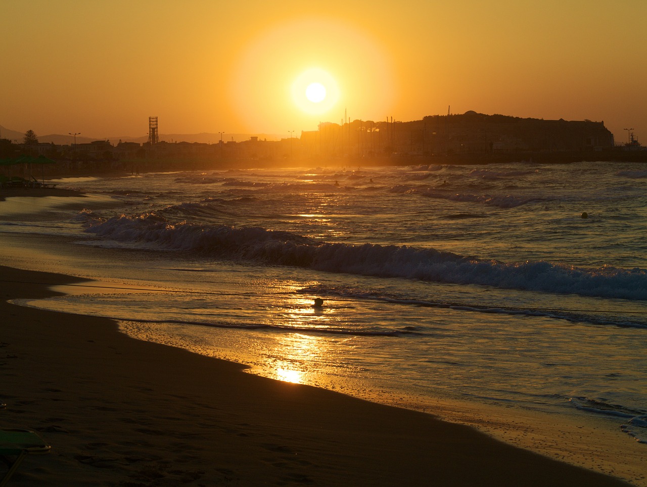 sunset crete rhytemon free photo