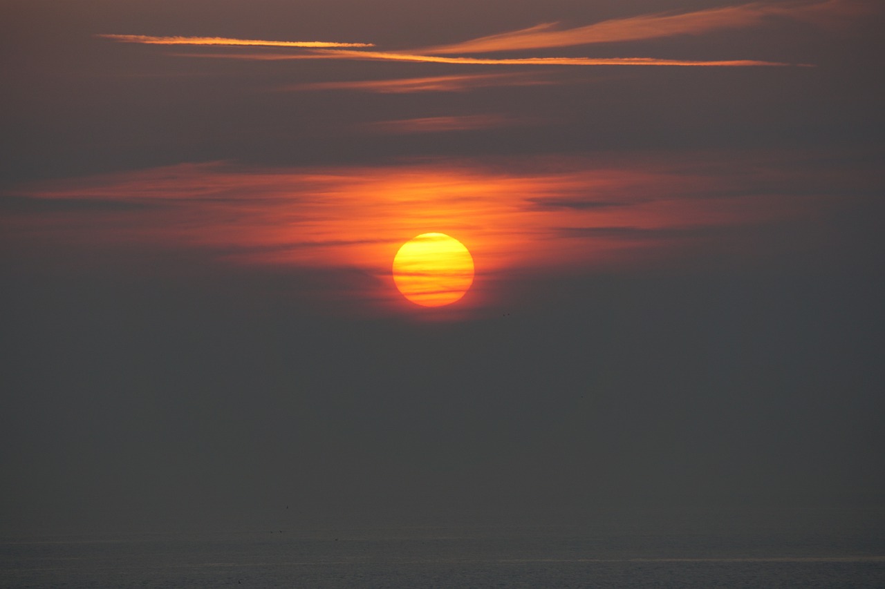 sunset  sea  cloud free photo