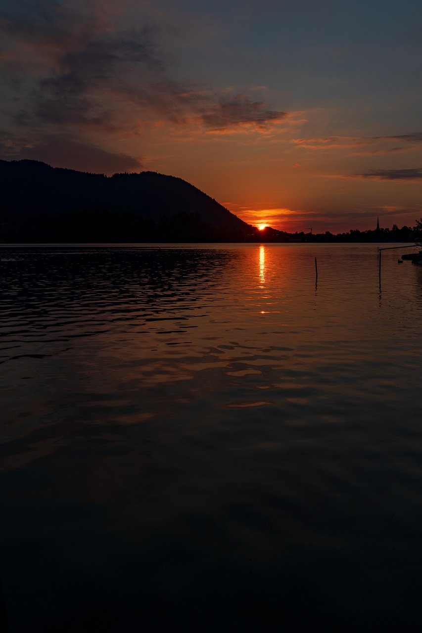 sunset  schliersee  lake free photo