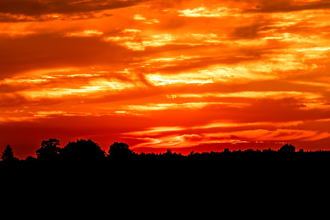 sunset  setting sun  clouds free photo