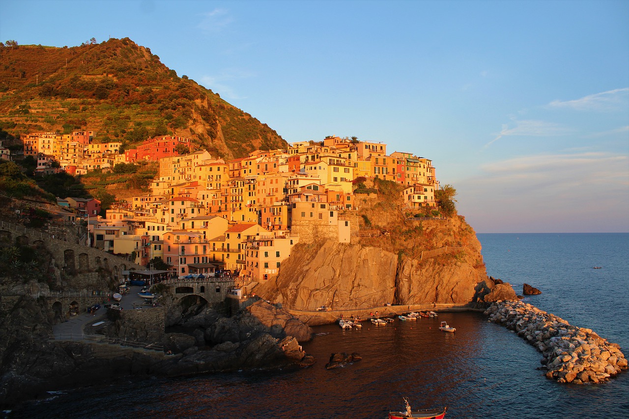 sunset  the cinque terre  italy free photo