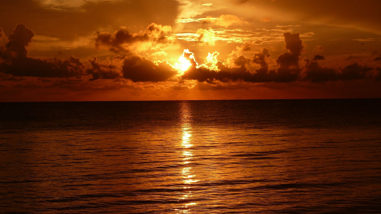 sunset ocean sea free photo