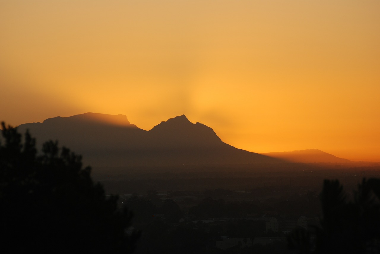 sunset mountain afterglow free photo