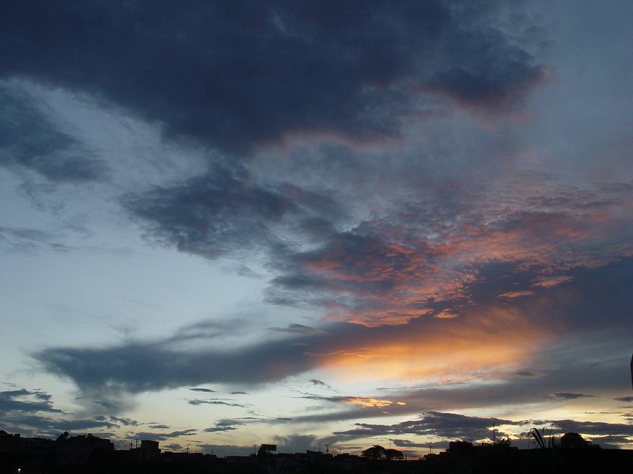 sunset sky blue free photo