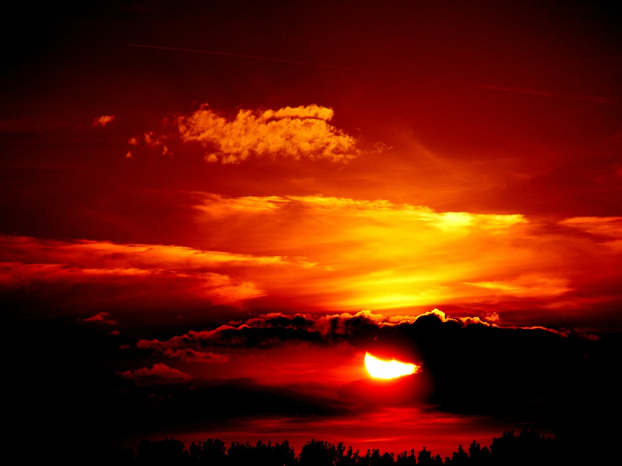 sunset sun fire free photo