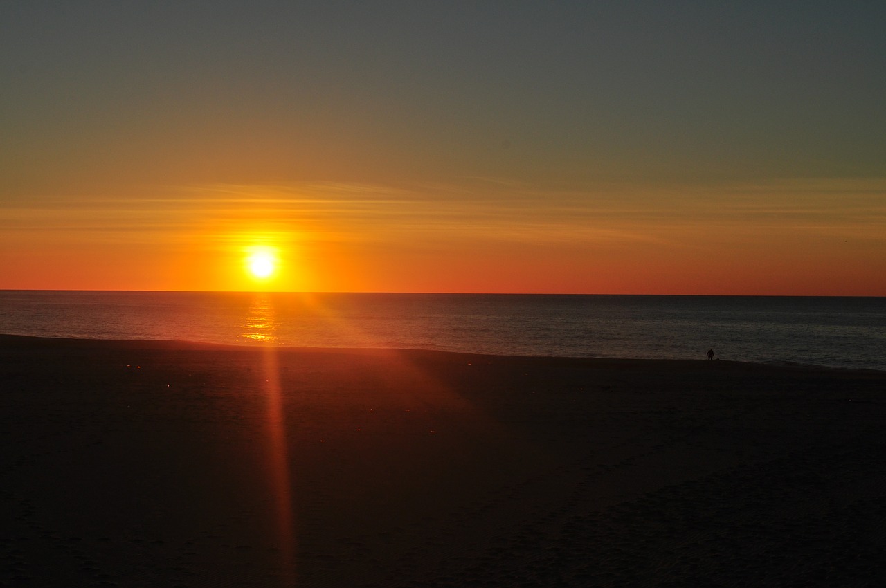 sunset beach sky free photo