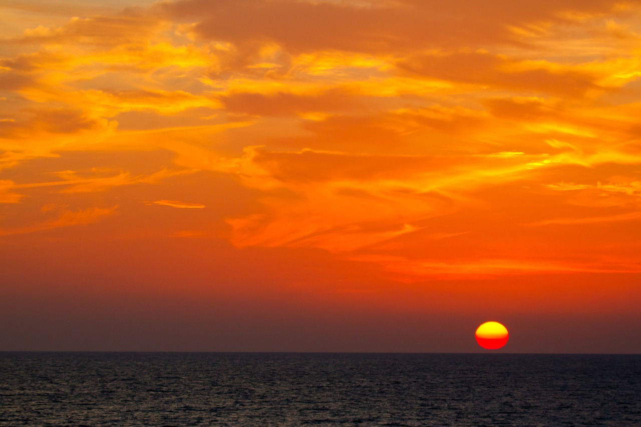 sunset evening red free photo