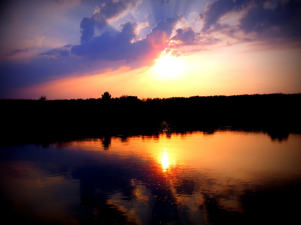 sunset sun cloud free photo