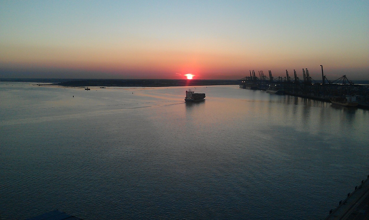 sunset docks water free photo