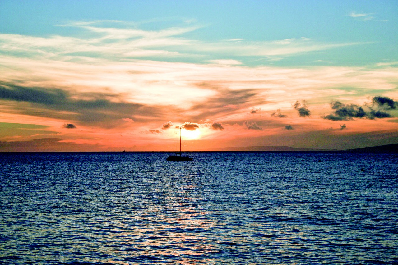 sunset ocean lake free photo