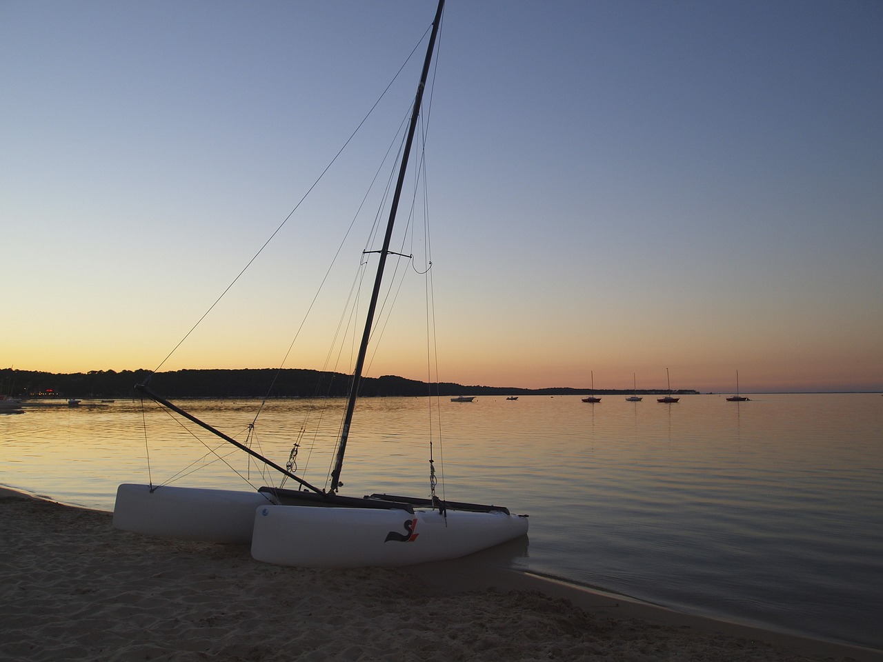 sunset france sailing free photo