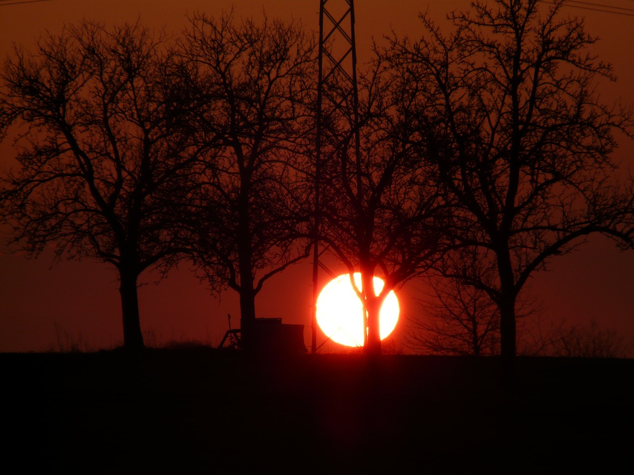 sunset sun fireball free photo