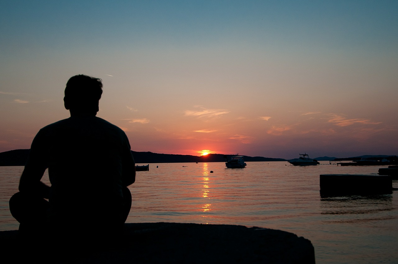 sunset man romantic free photo