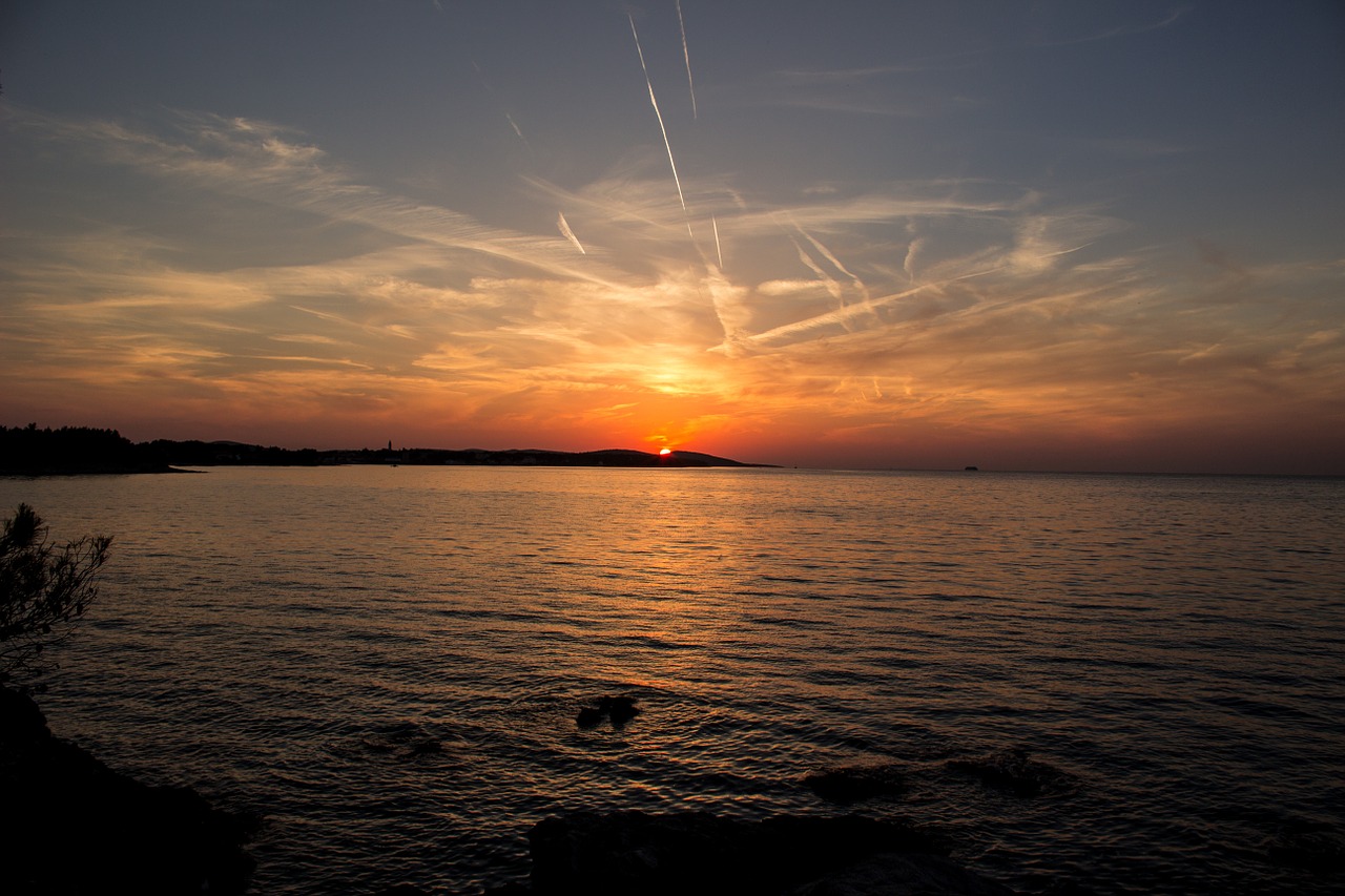 sunset sea island free photo