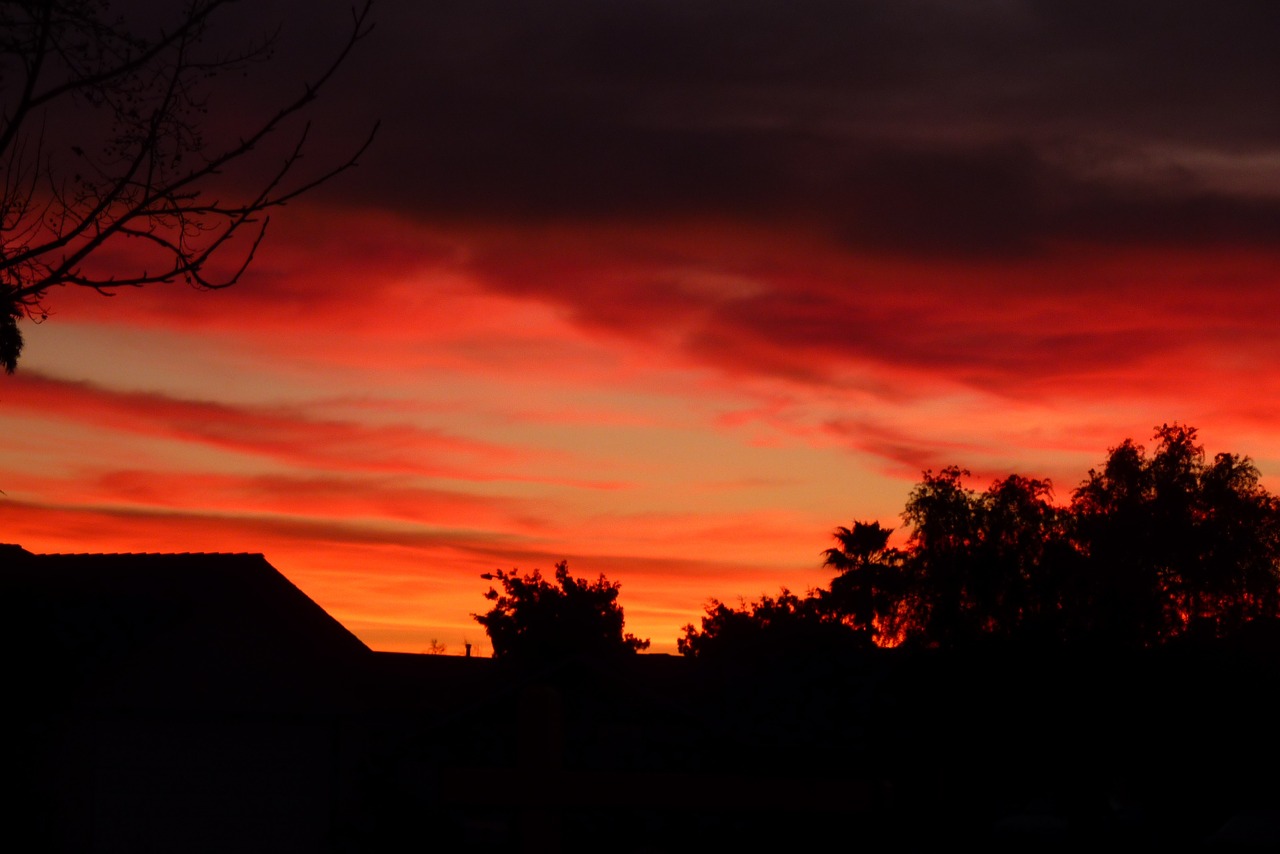 sunset sky clouds free photo