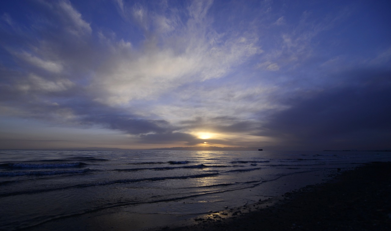 sunset beach wind free photo