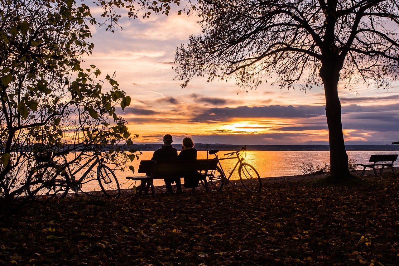 sunset lake constance water free photo