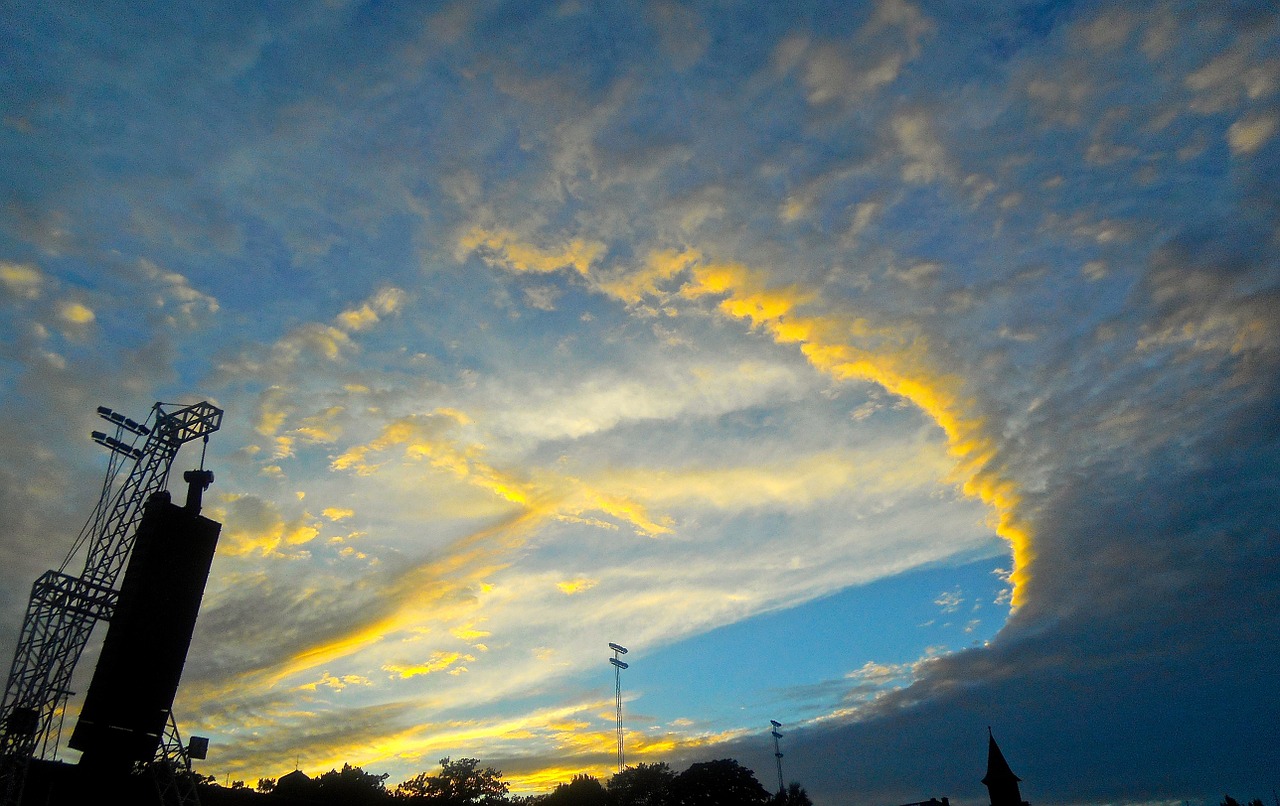 sunset cloud holes free photo