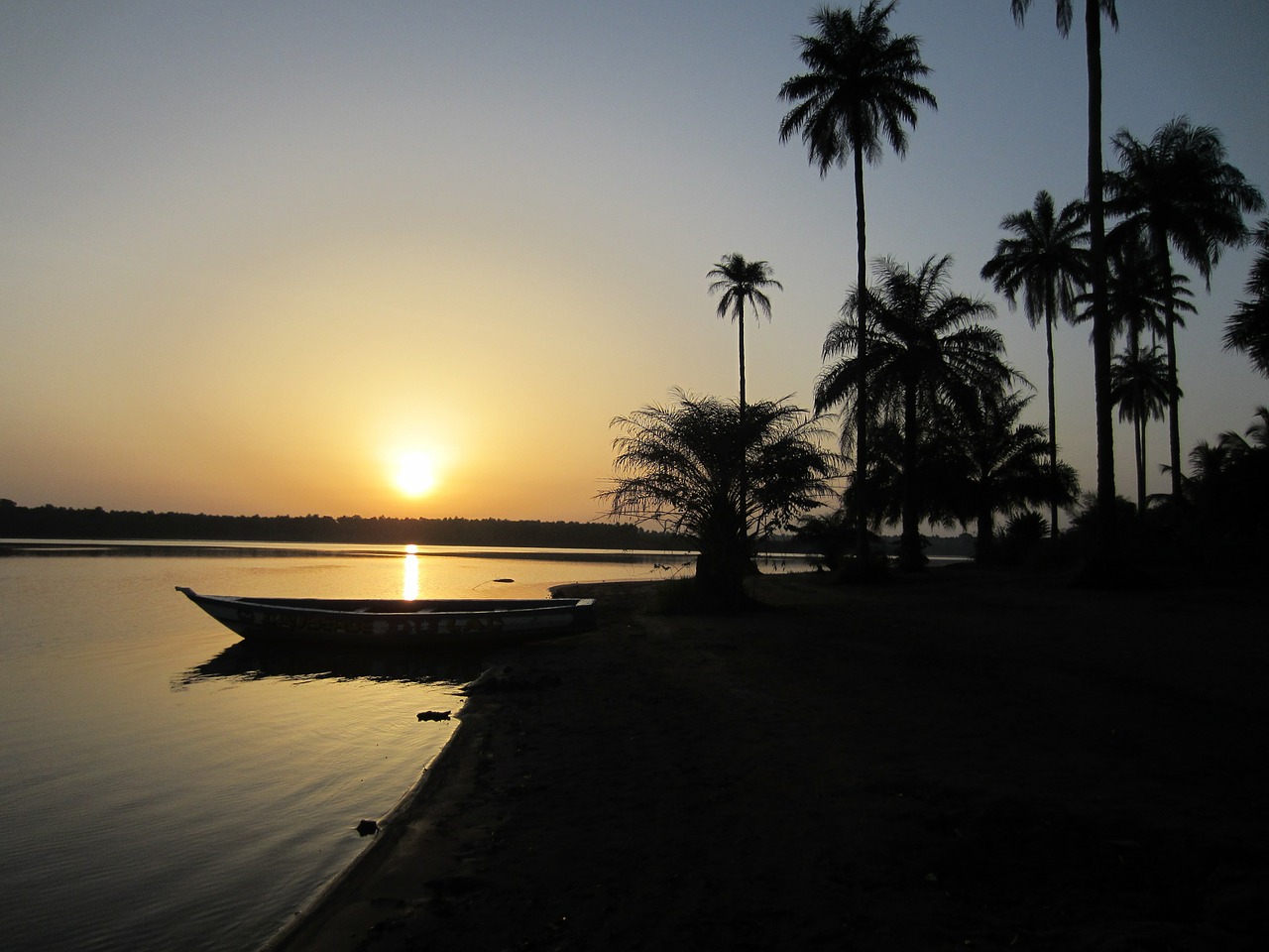 sunset guinea africa free photo