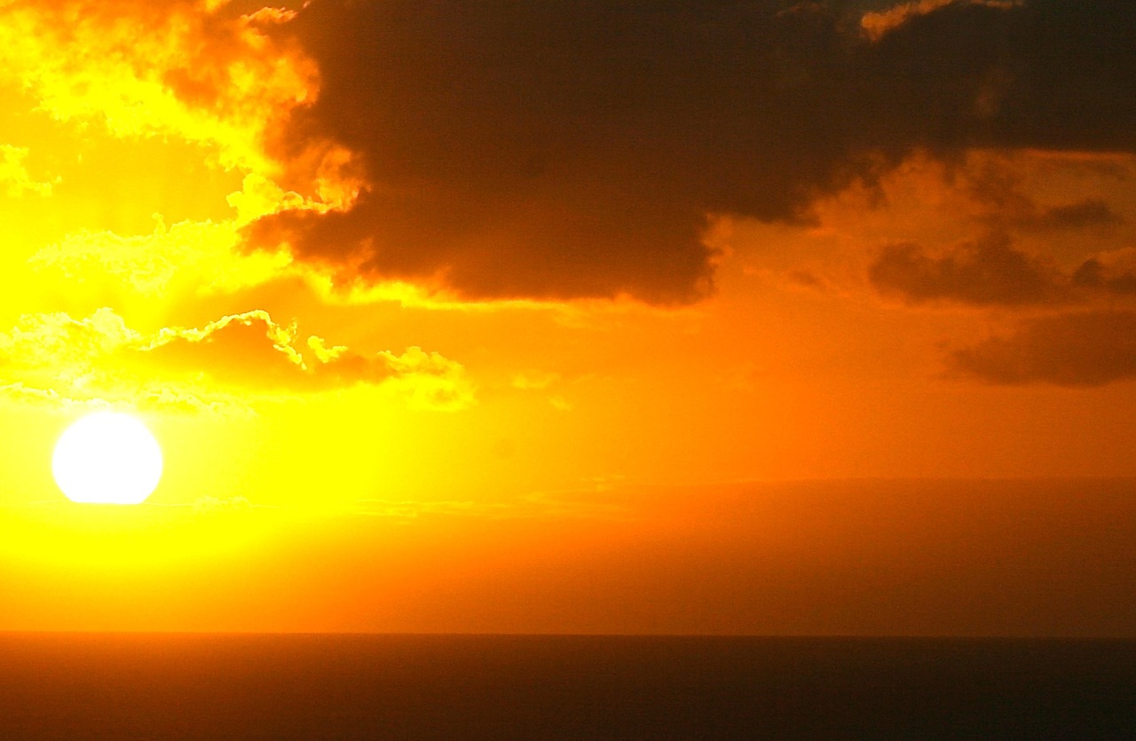 sunset hawaiian ocean free photo