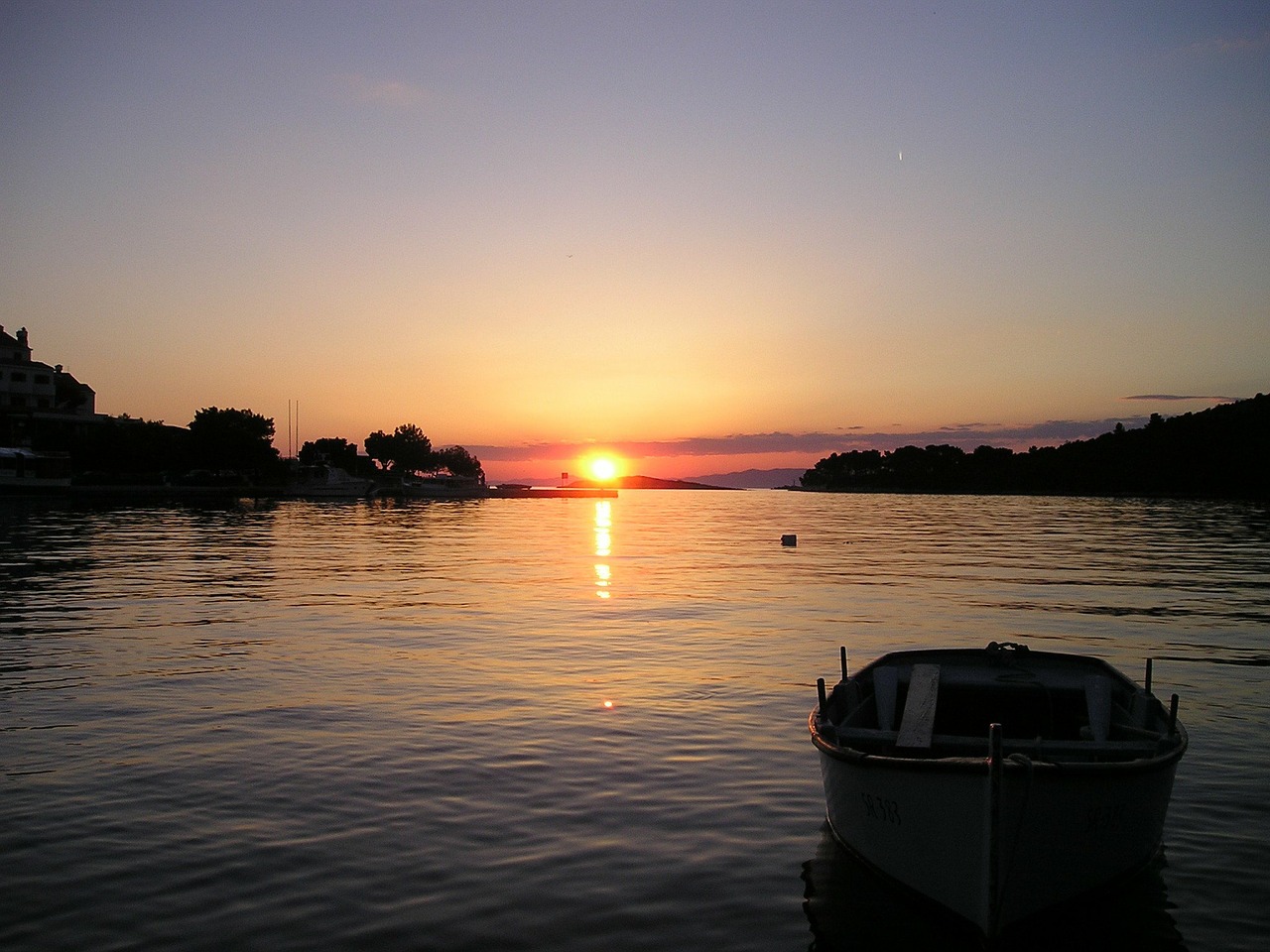 sunset croatia sea free photo