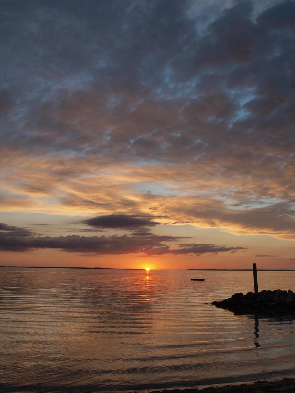 sunset sea afterglow free photo