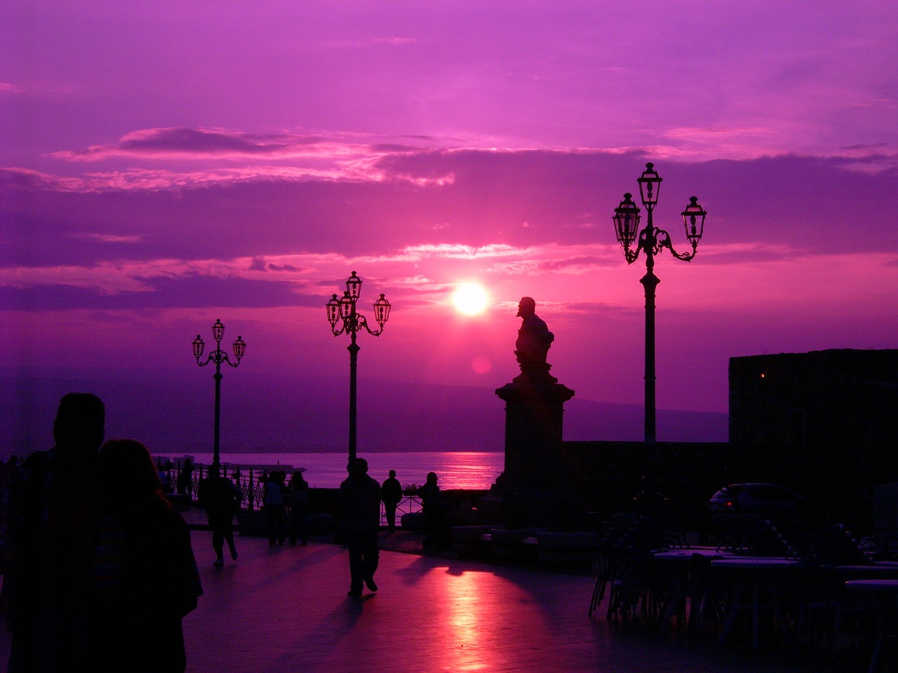 sunset pizzo italy free photo