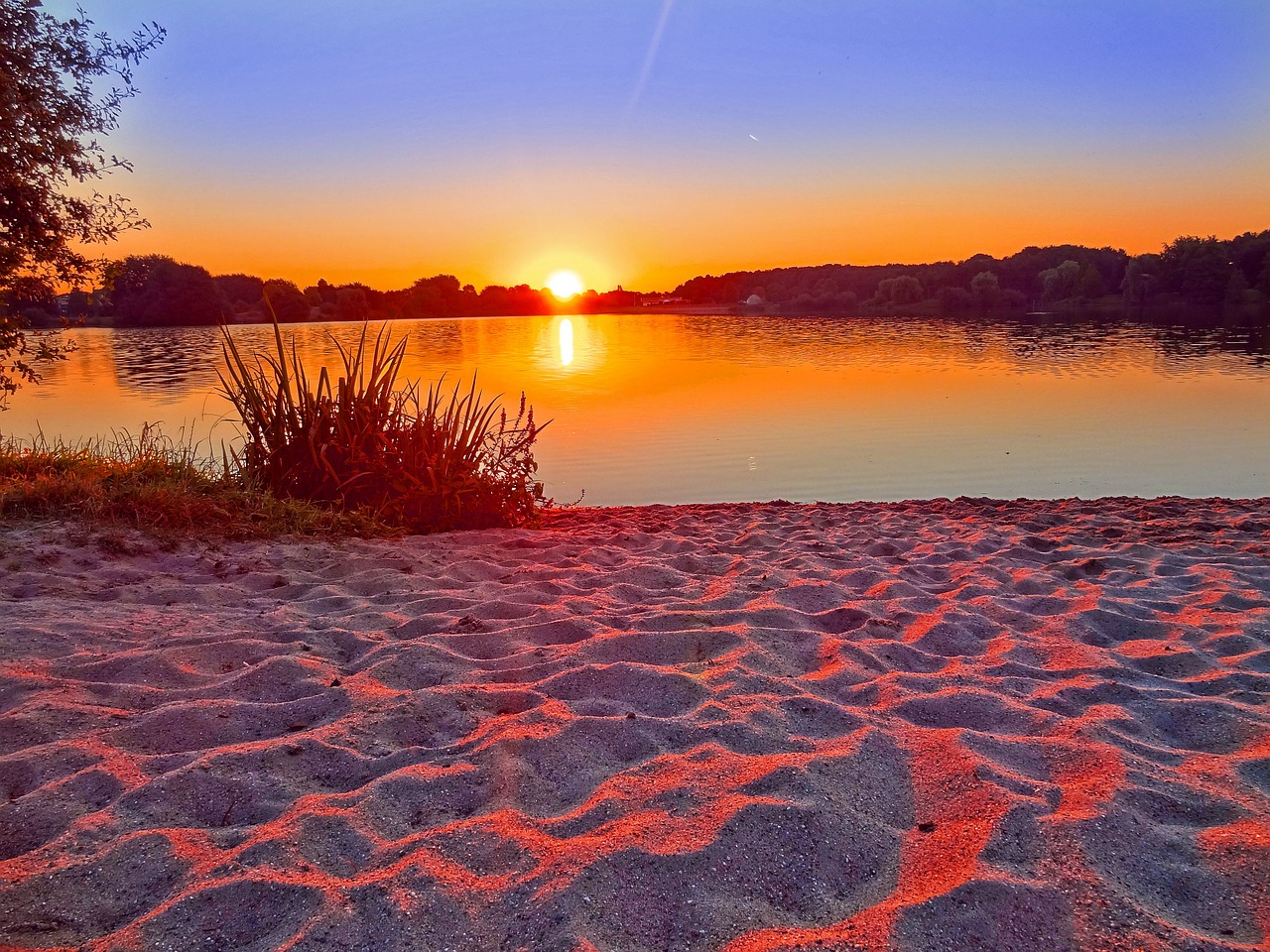 sunset sand red free photo