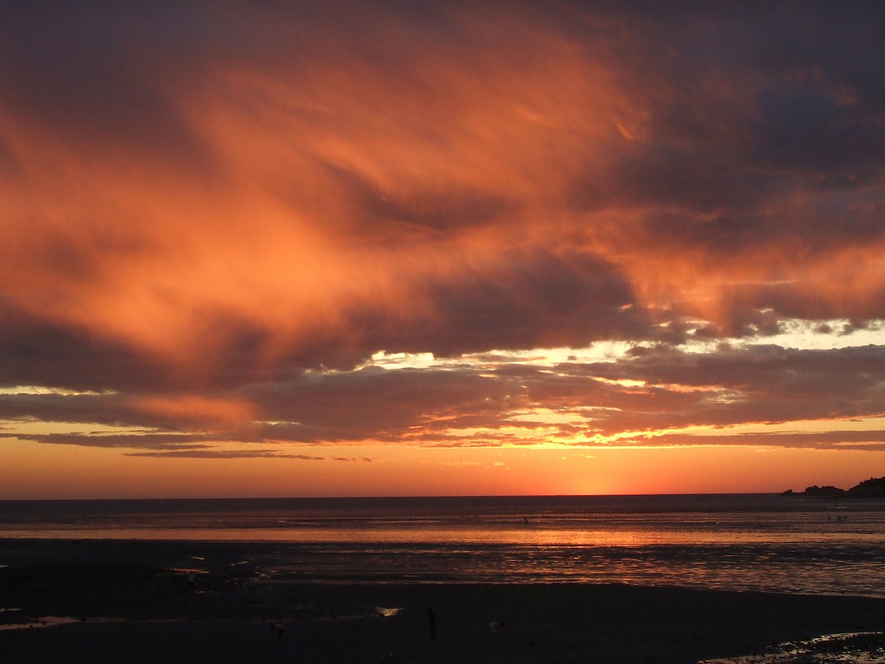 sunset west sea tidal free photo