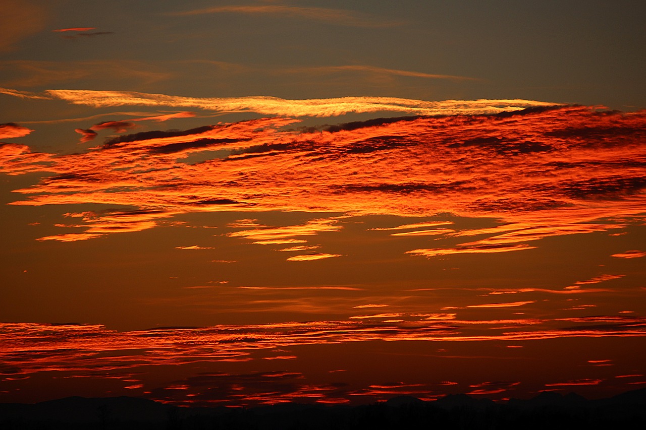 sunset evening sky red free photo