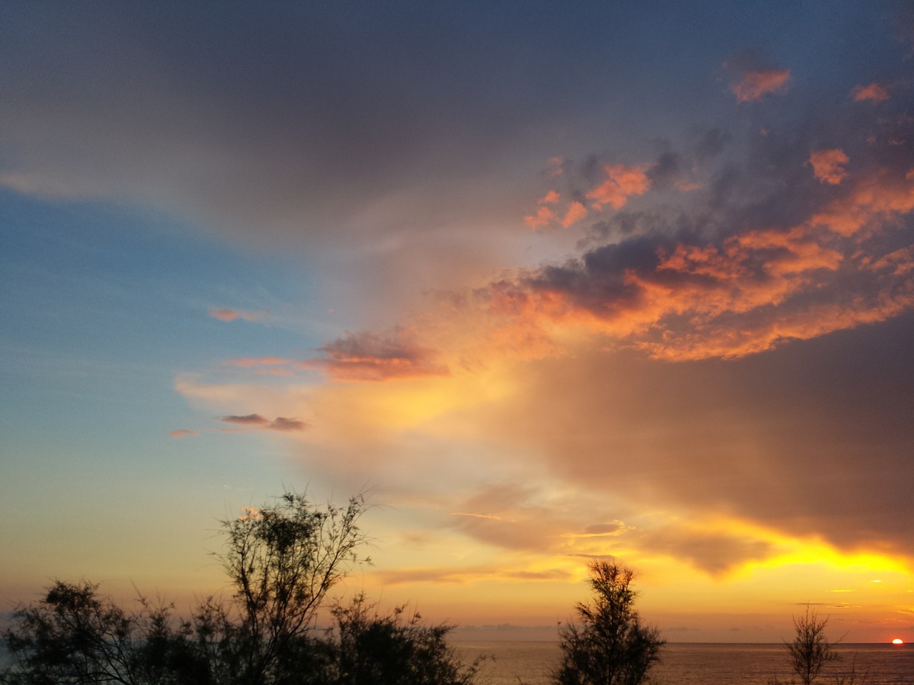 sunset sky clouds free photo