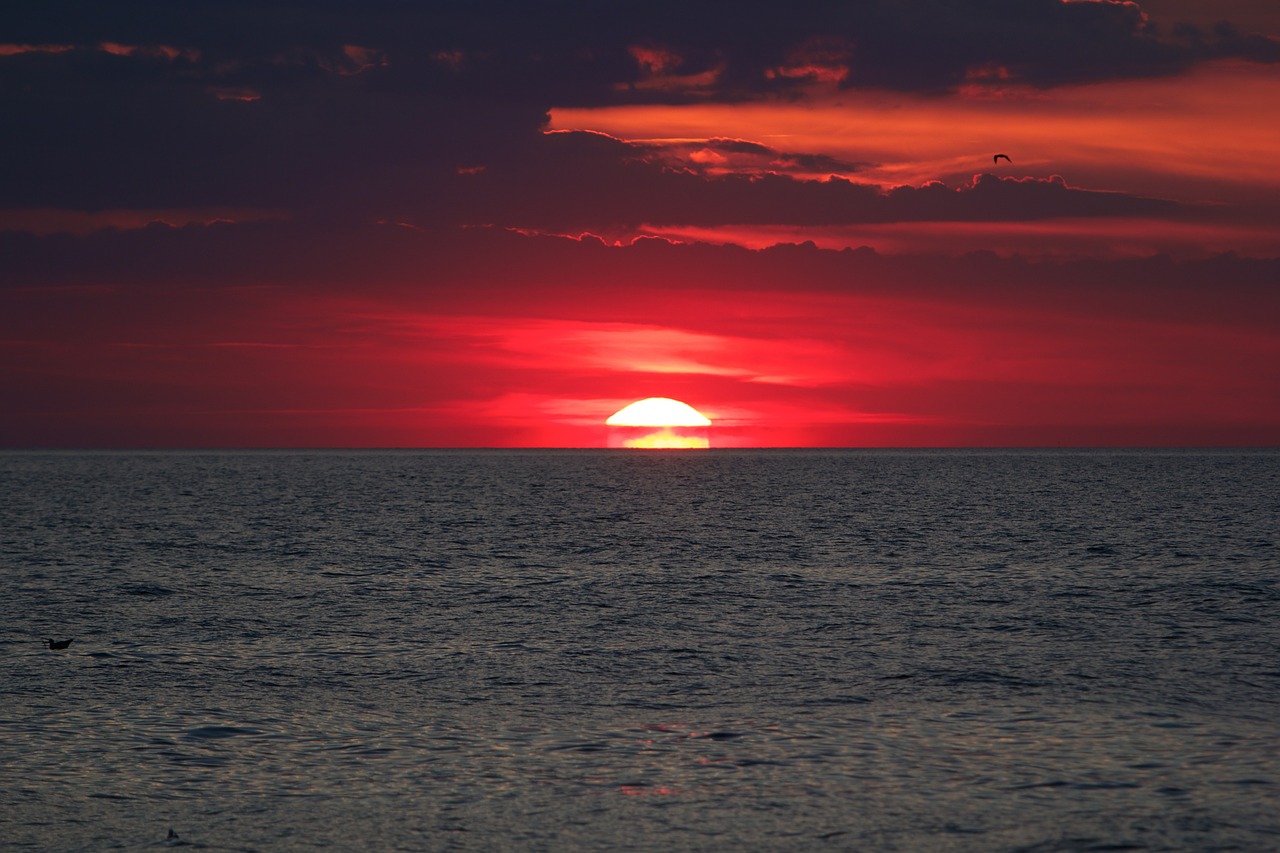 sunset baltic sea sea free photo