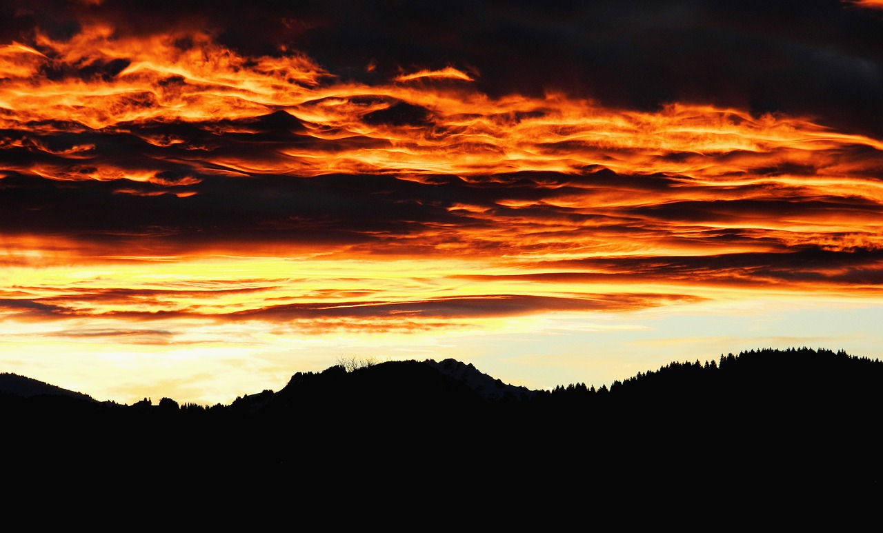 sunset mountains abendstimmung free photo