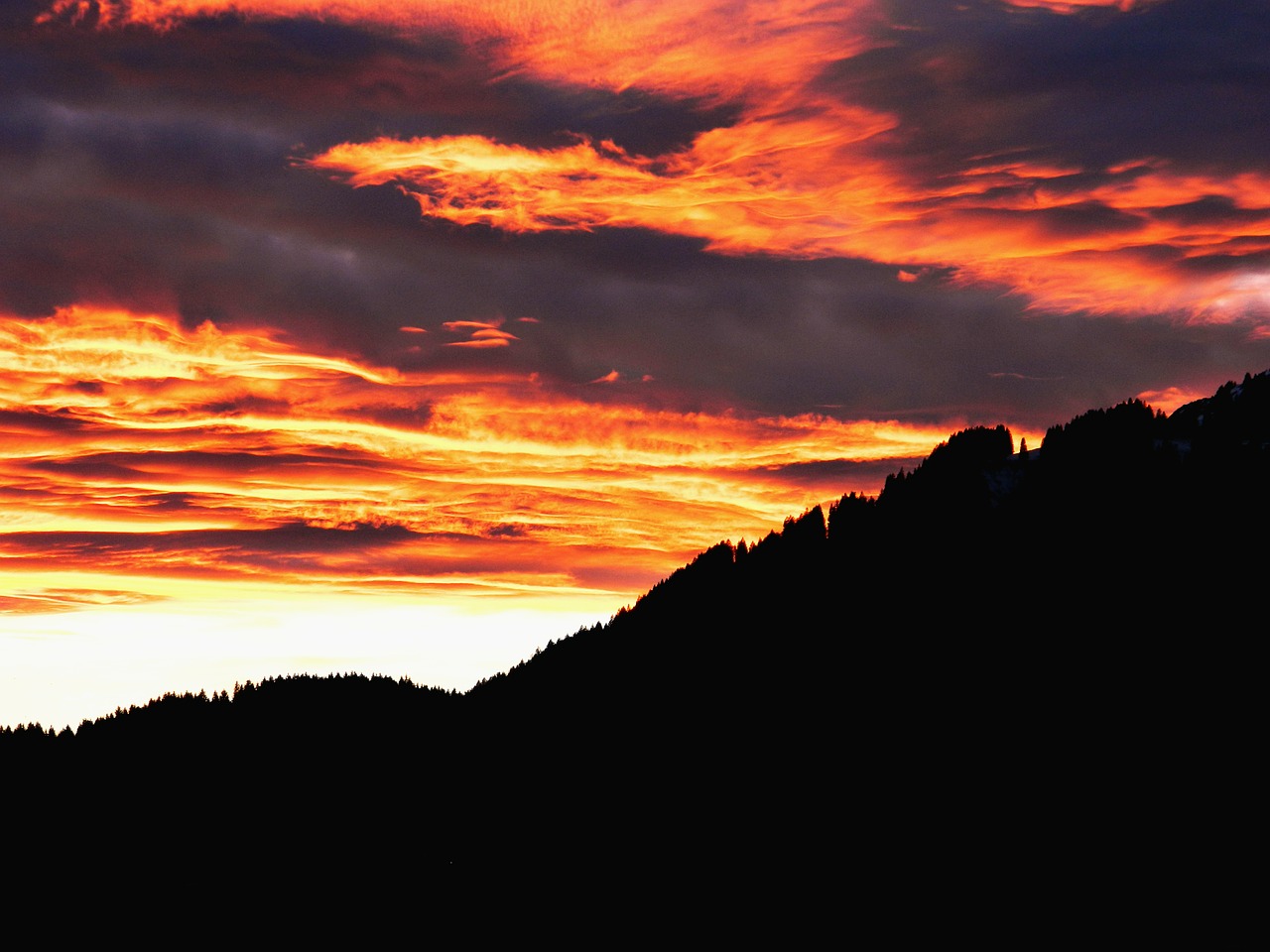 sunset mountains abendstimmung free photo