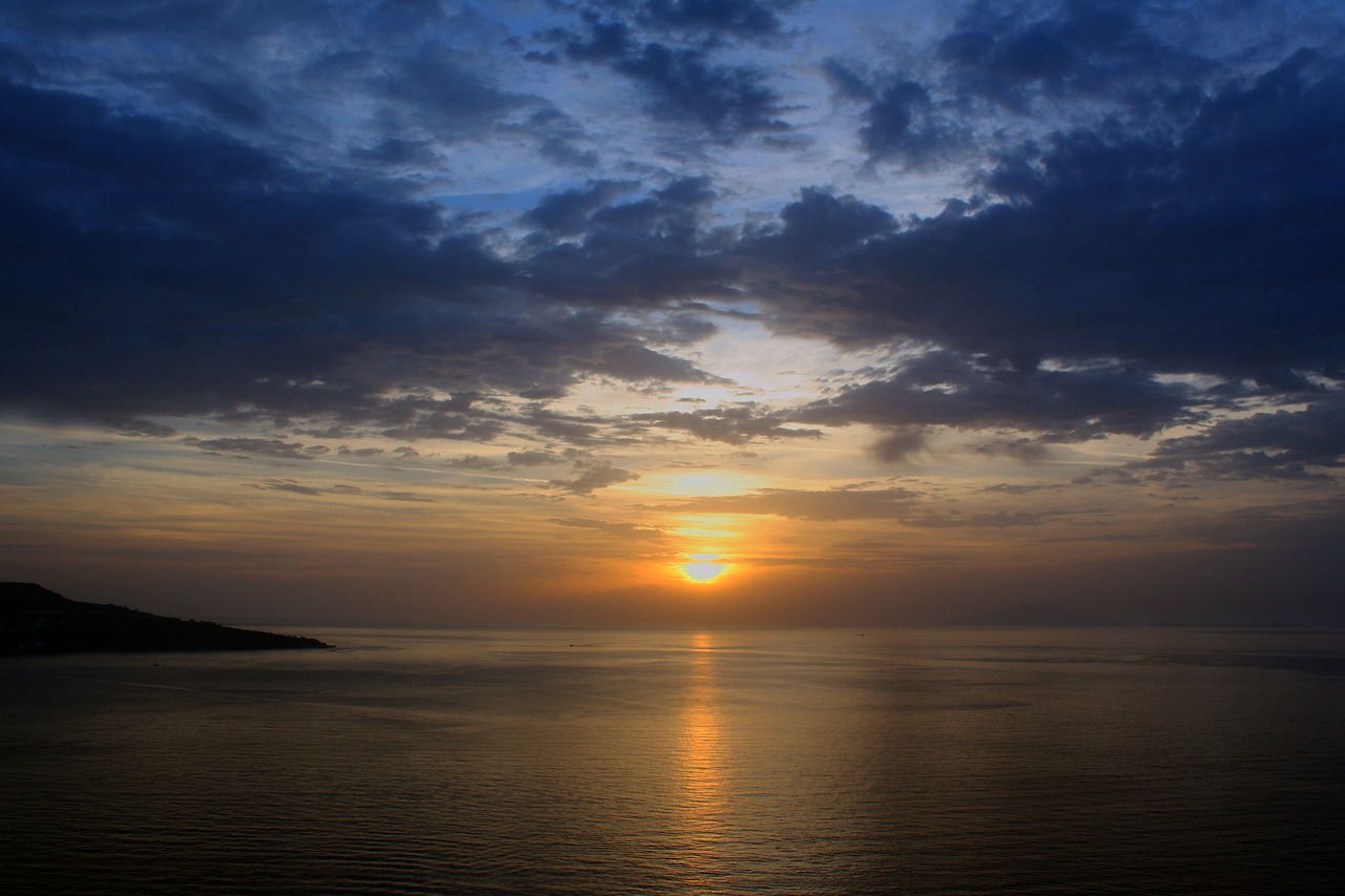 sunset sea mediterranean free photo