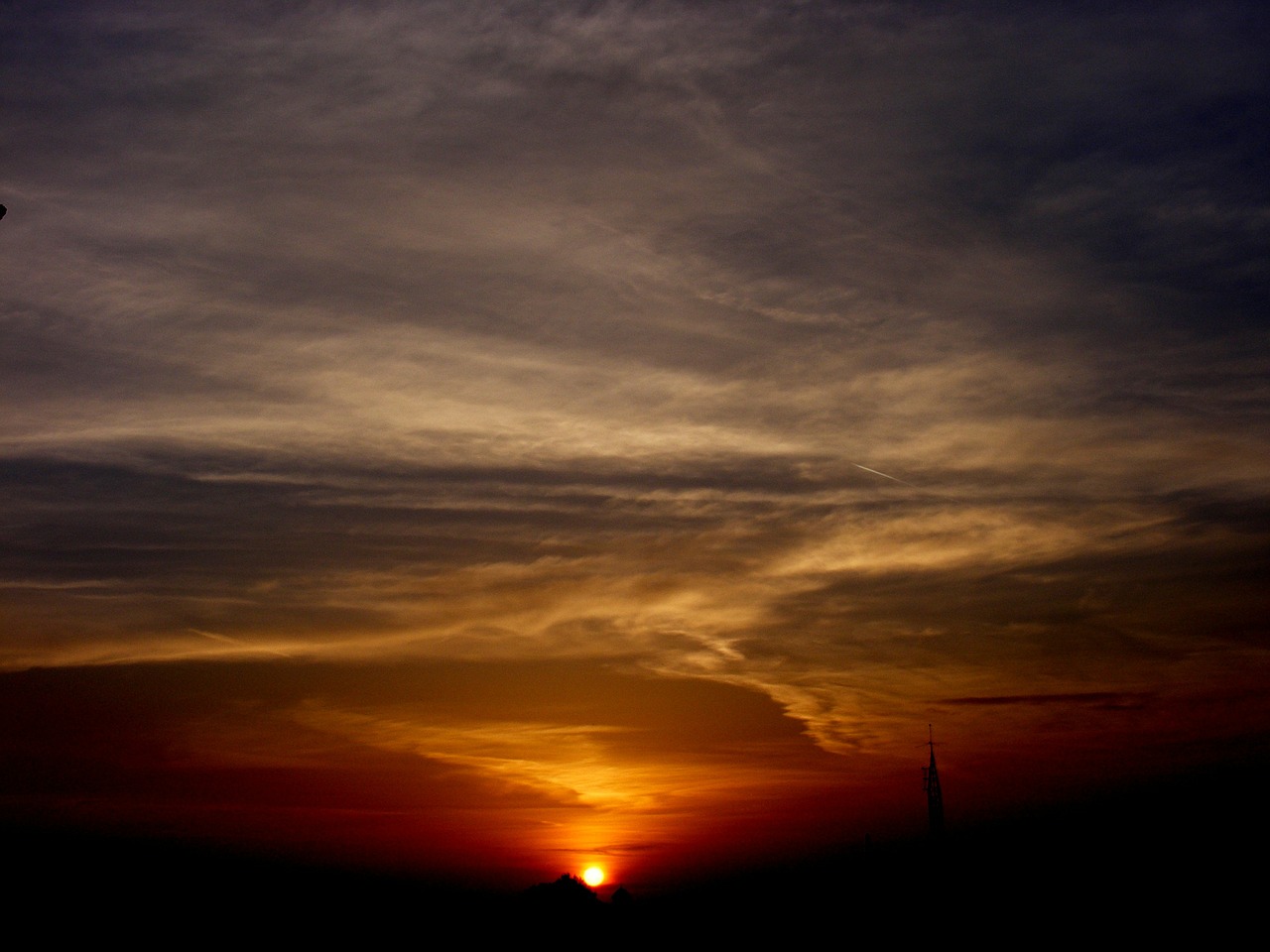 sunset sun cloud free photo