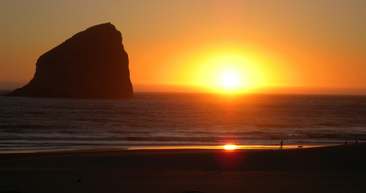 sunset ocean beach free photo