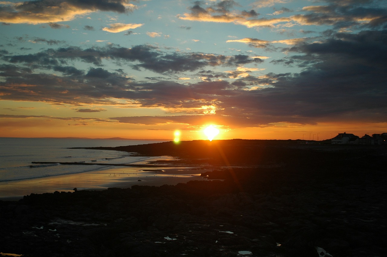 sunset wales sea free photo