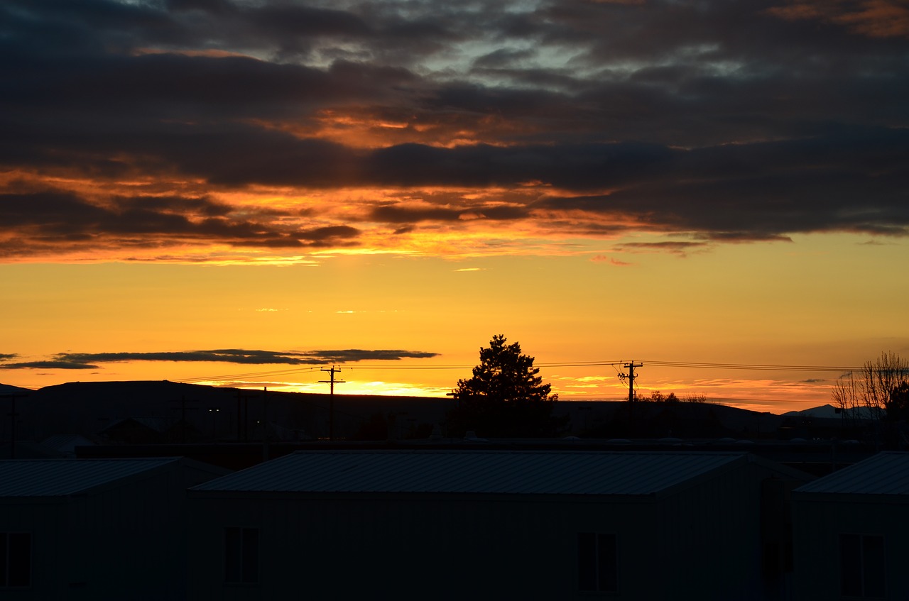 sunset golden sky free photo