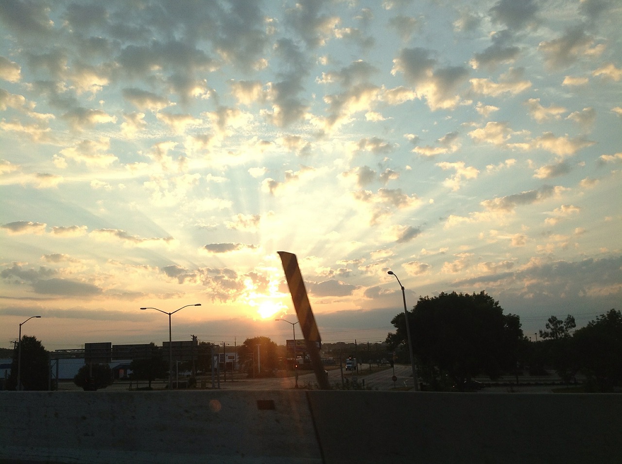 sunset clouds rays free photo