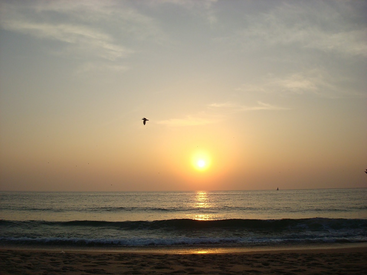 sunset lisbon sea free photo