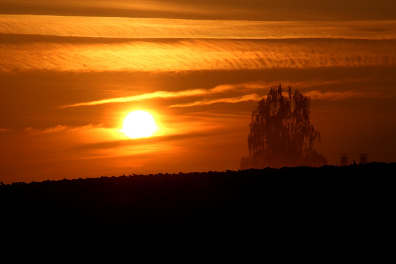 sunset evening sky nature free photo