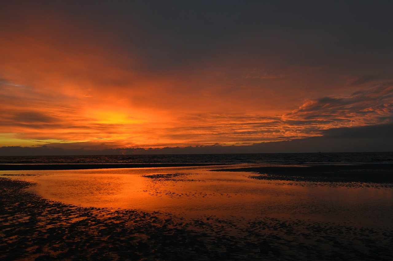 sunset sea color free photo