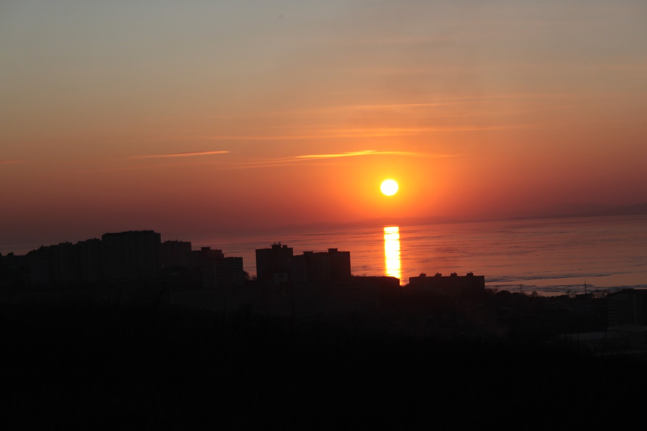 sunset evening sea free photo