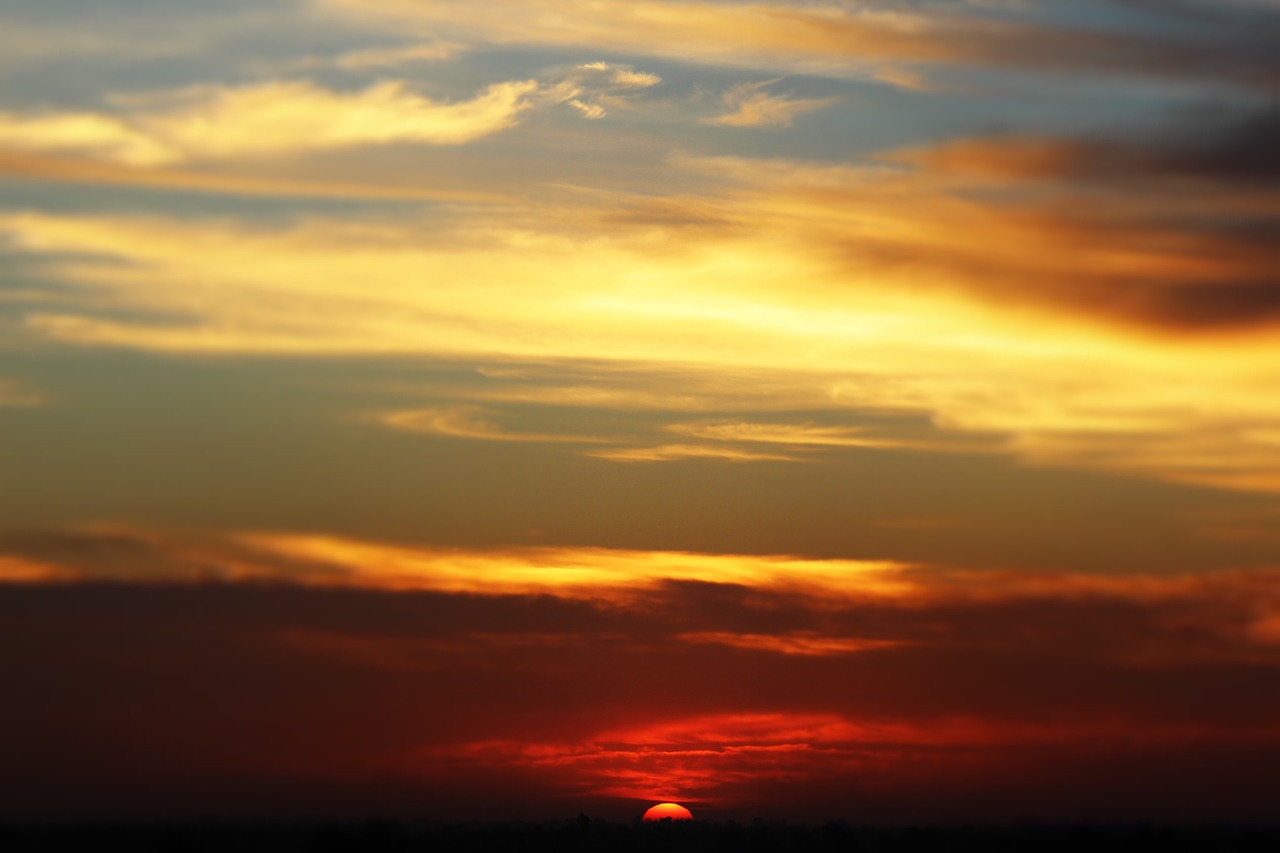 sunset clouds blue free photo