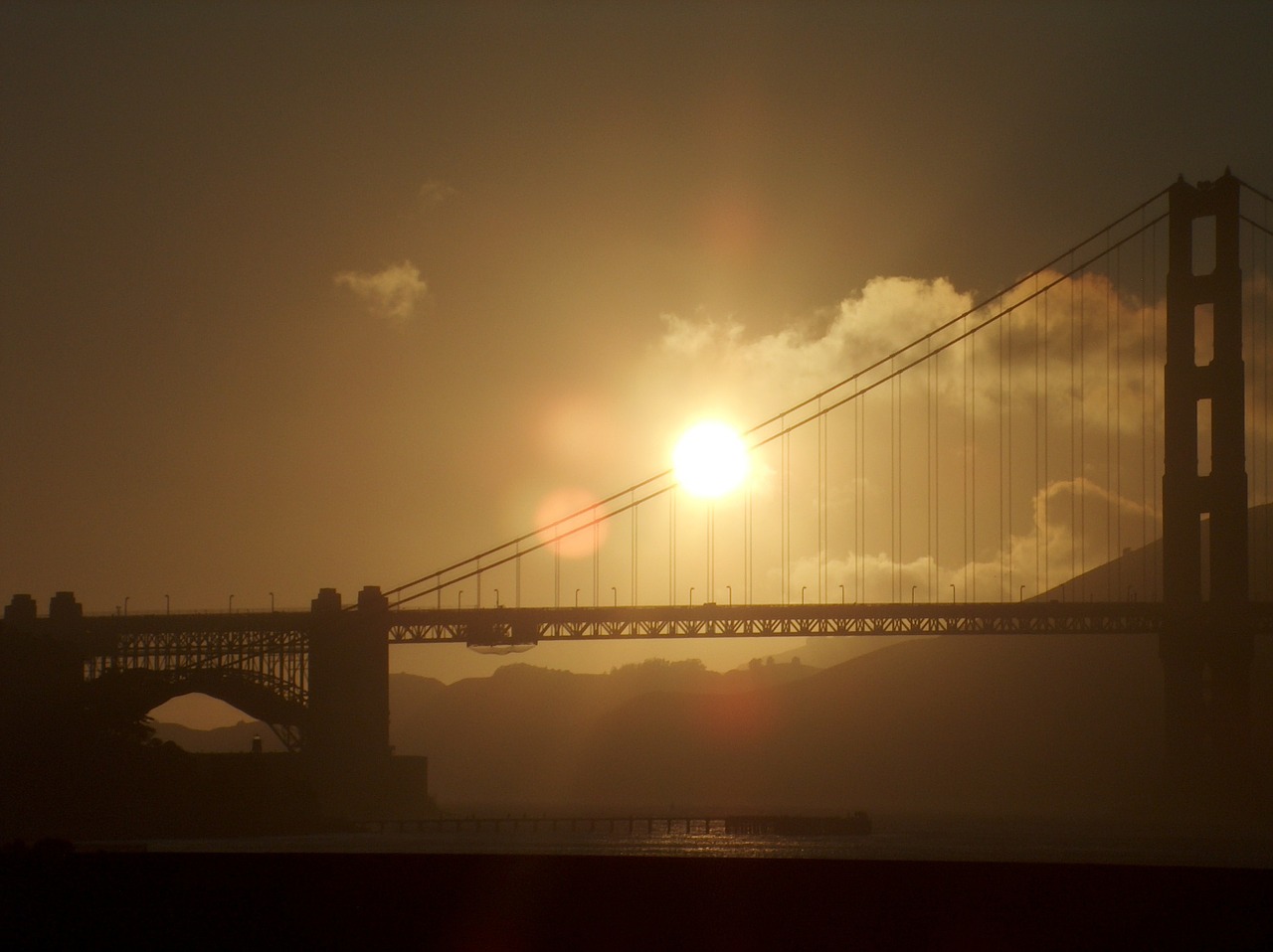 sunset bridge famous free photo