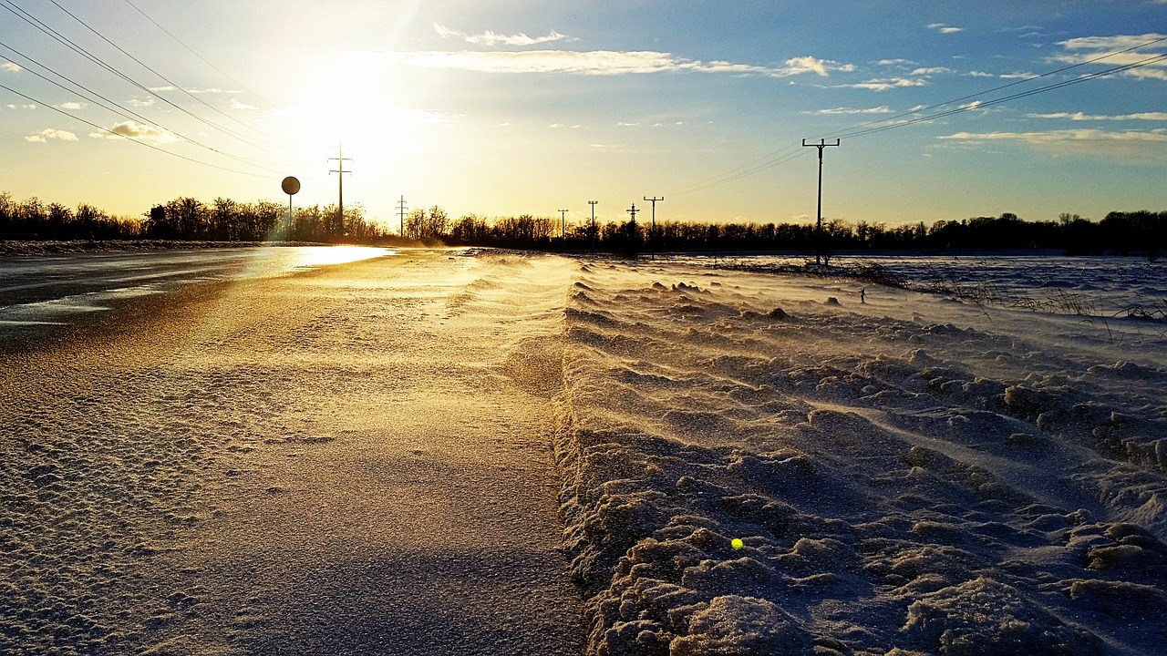 sunset winter view free photo