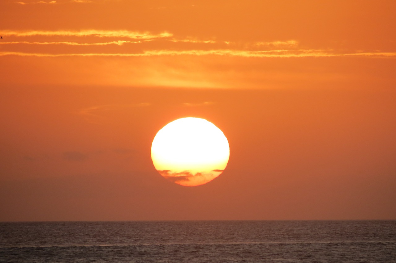 sunset sea beach free photo