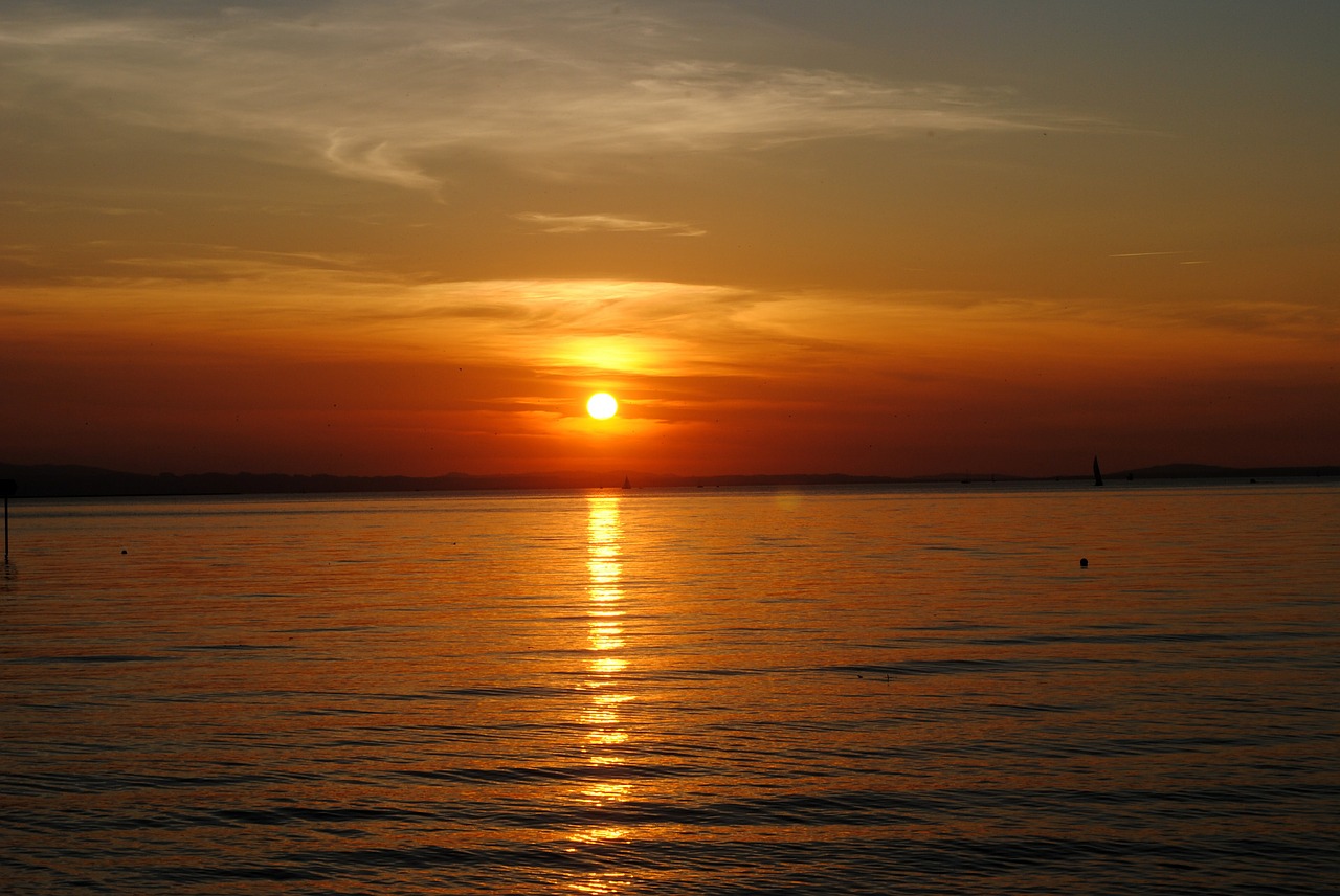 sunset lake constance abendstimmung free photo