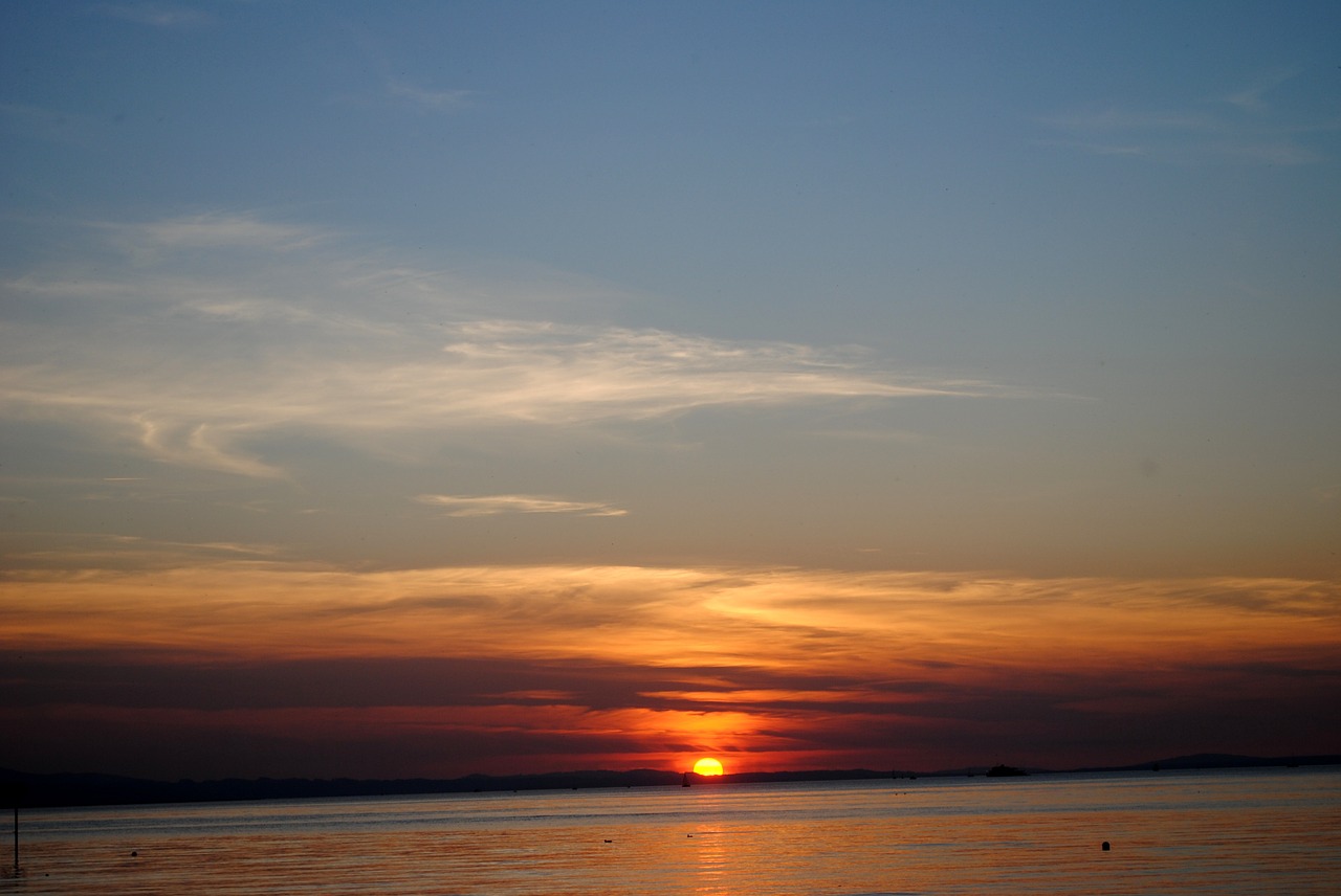 sunset lake constance abendstimmung free photo